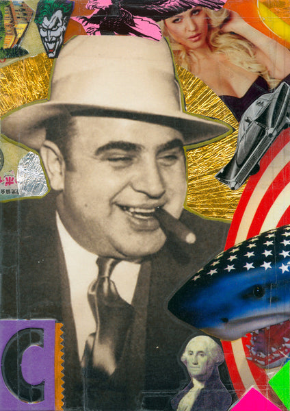 André Boitard Al Capone Collage Artwork Original A6 Mobster