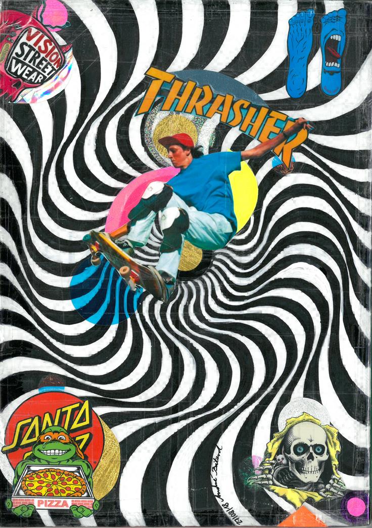 André Boitard Tony Hawk Collage Artwork Original popart
