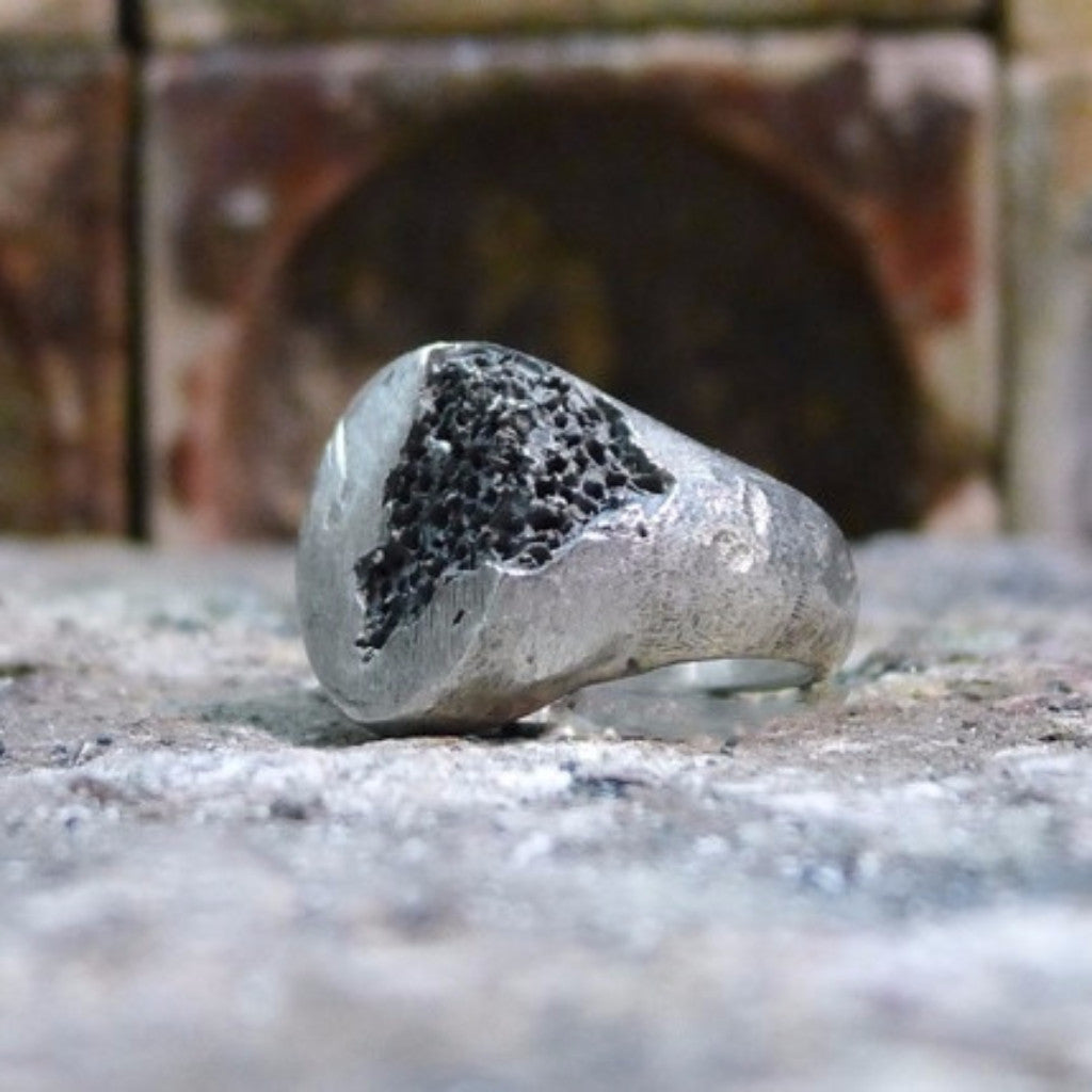 Ell-Milano-Sterling-Silber-Ring-Eroded-Handmade-Italy-Milano