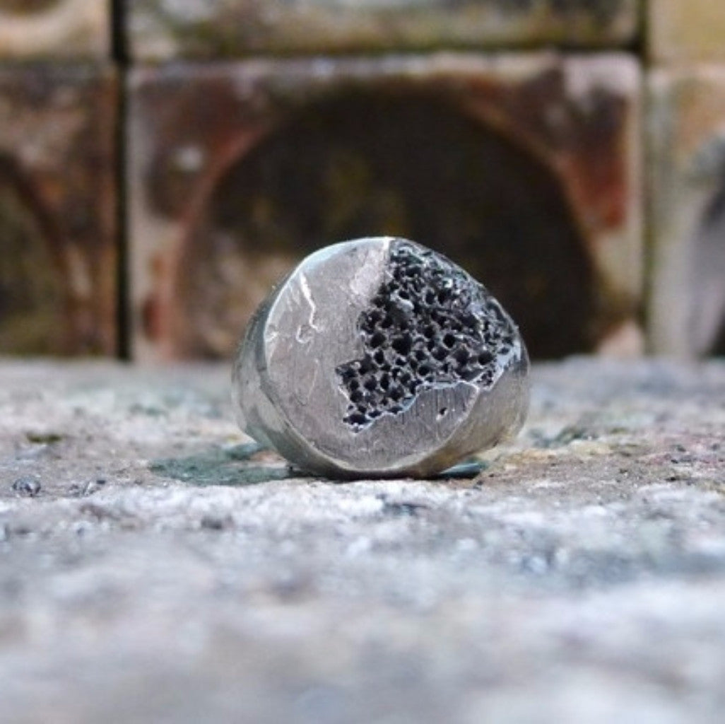 Ell Milano Sterling Silber Ring Eroded Handmade Italy Milano