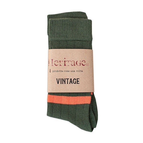 Heritage_9.1_Strümpfe_Military Green_Double_Orange_Made_In_Italy