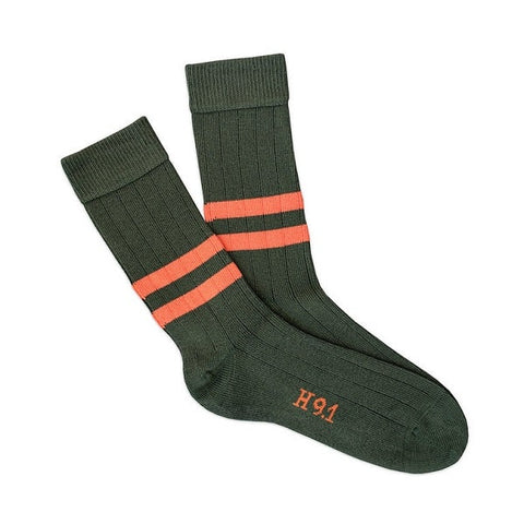 Heritage_9.1_Strümpfe_Military Green_Double_Orange_Made_In_Italy