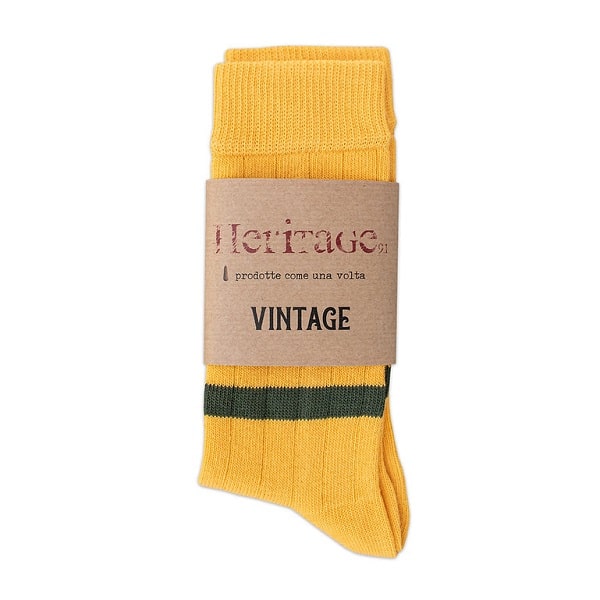Heritage_9.1_Strümpfe_Yellow_Double_Military_Green_Made_In_Italy