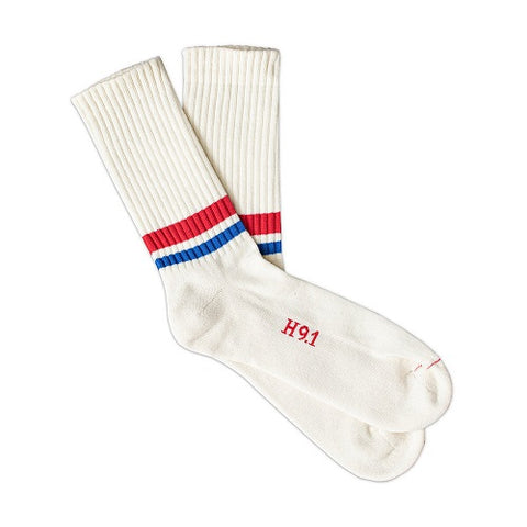 Heritage_91_Amarcord_Strümpfe_Socks_Natural_Cobald_Red_Stripes_Made_in_Italy