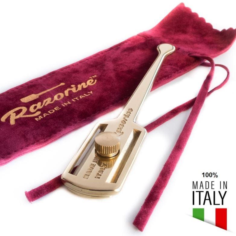 Razorine Shavette Gold Messing DE Klinge Italy