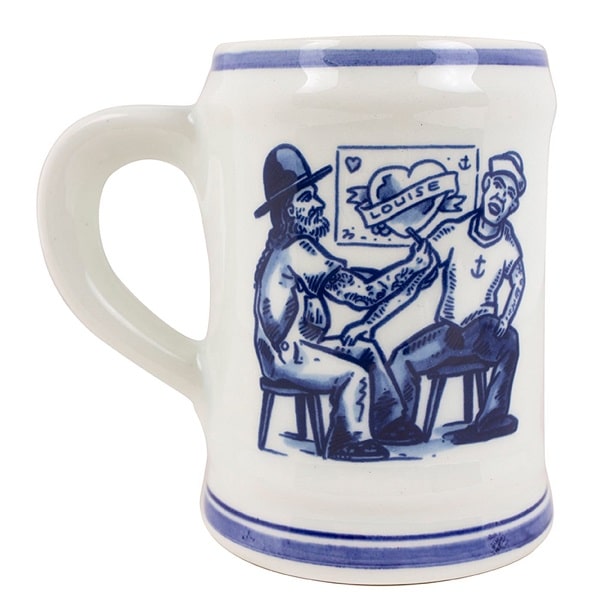 Royal_Delft_Henk_Schiffmacher_Bierkrug_Beer_MugRoyal_Blue_Tattoo_Porcelain