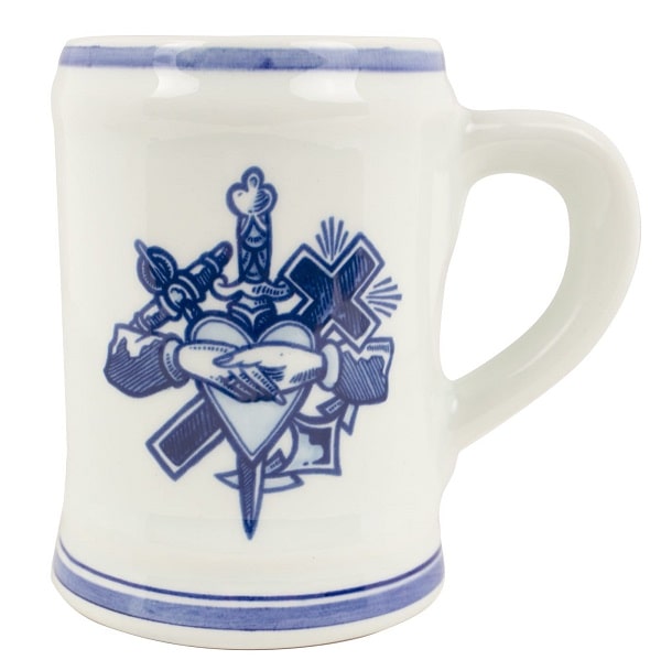 Royal_Delft_Henk_Schiffmacher_Bierkrug_Beer_MugRoyal_Blue_Tattoo_Porcelain