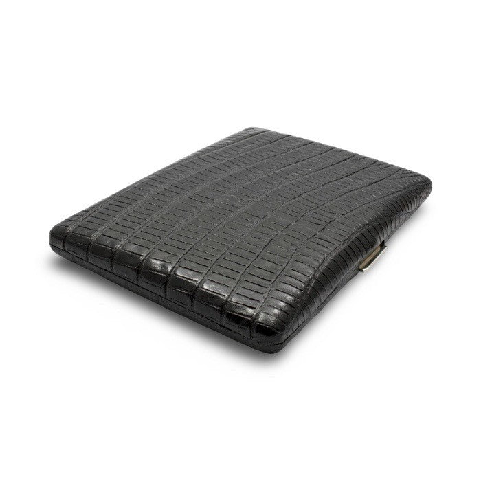Pearl-Japan-Zigarettenetui-Leder-Lizard-Luxus-Rauchen-Black