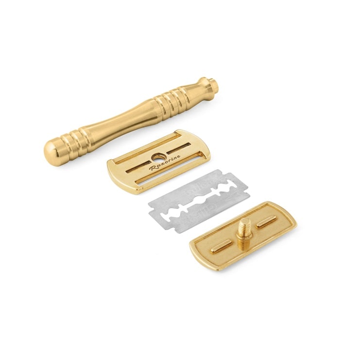 Razorine_FLATBOY_75_Brass_Rasierhobel_Italy