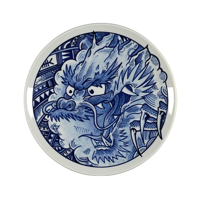 Schiffmacher_Royal_Blue_Tattoo_Plate_Tribal_Dragon_Royal_Delft