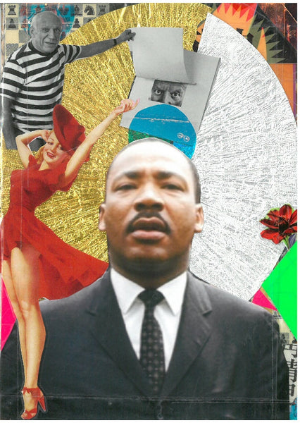 André Boitard Martin Luther King Collage Artwork Original A6 Black Power