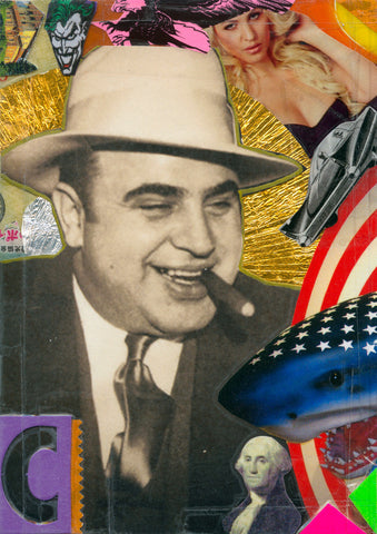 André Boitard Al Capone Collage Artwork Original A6 Mobster