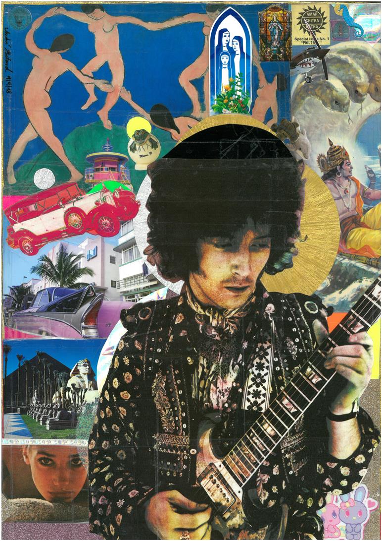 André Boitard Eric Clapton Collage Artwork Original popart