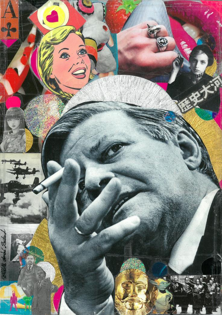 André Boitard Helmut Schmidt Collage Artwork Original popart