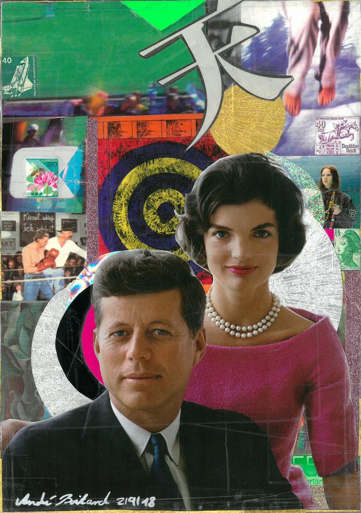 André Boitard JFK Hommage Collage Artwork Original popart
