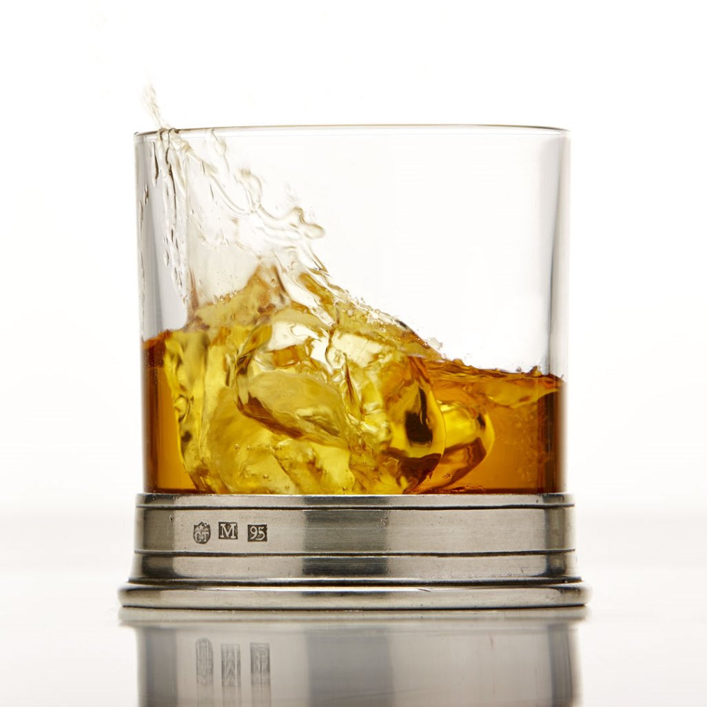 Cosi-Tabellini-Luxus-Whisky-Tumbler-Kristallglas-Hartzinn-Handmade Italy
