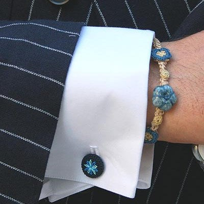 G. Inglese Sartoria Luxus Armband Handgemacht Celeste Made in Italy