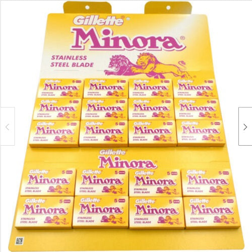 Gillette-MINORA-Stainless-Steel-Rasierklingen-20er-Großpack-Razor-Blades
