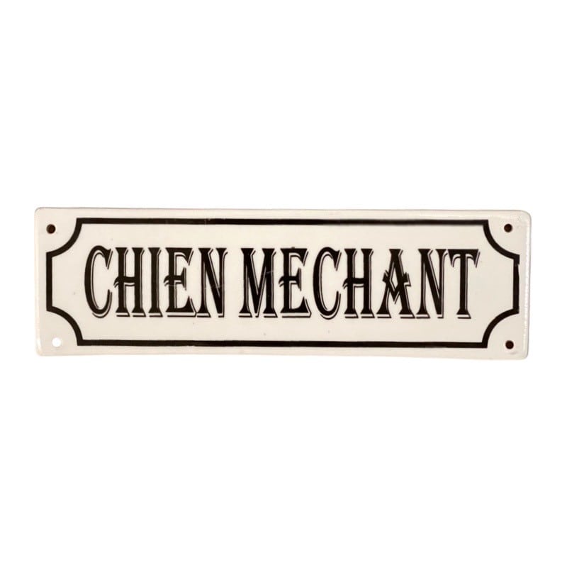 Keralouve_Chien_Mechant_Schild_Porzellan_Louviere_Belgien
