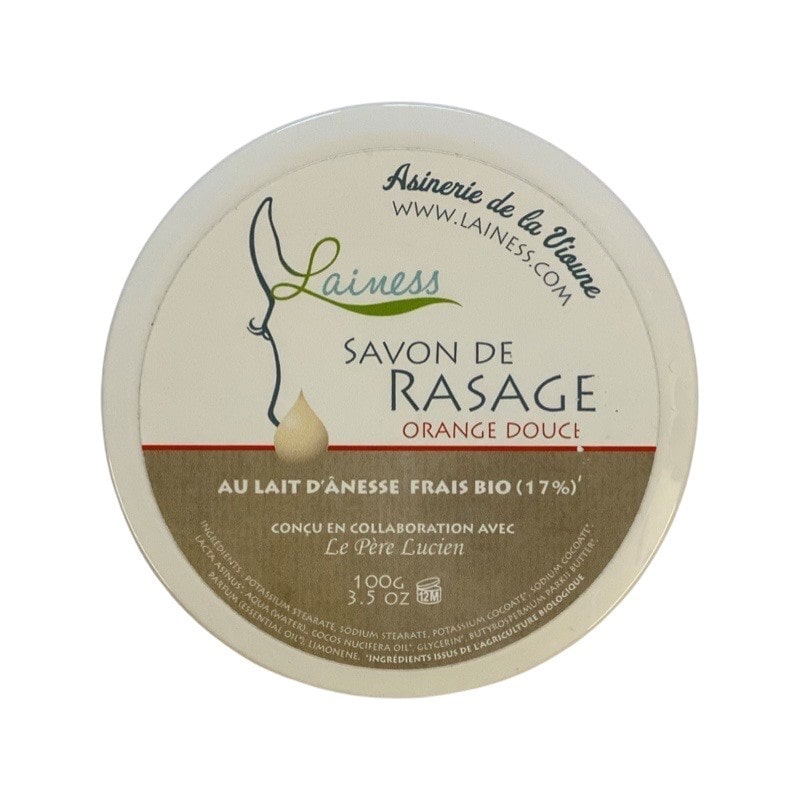 Lainess-Parfum-Orange-Rasierseife-Pere-Lucien-Asinerie-de-la-Vioune-Eselmilch-Frankreich