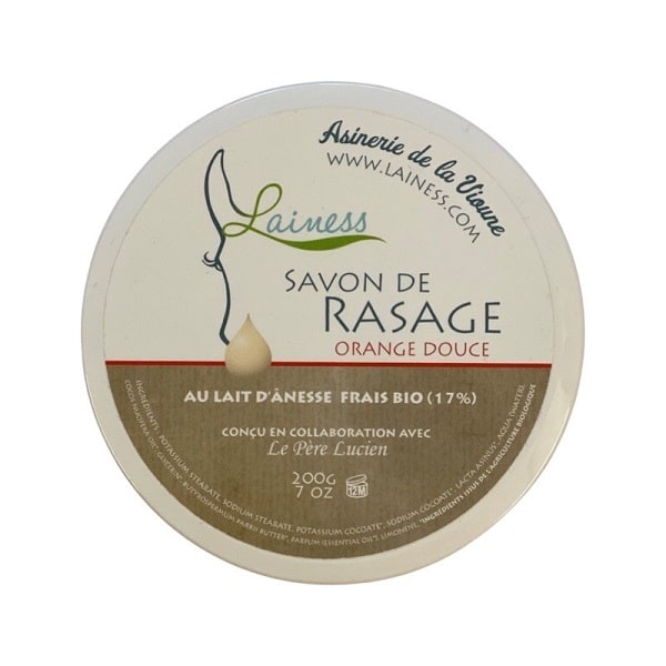 Lainess-Parfum-Orange-Rasierseife-Pere-Lucien-Asinerie-de-la-Vioune-Eselmilch-Frankreich