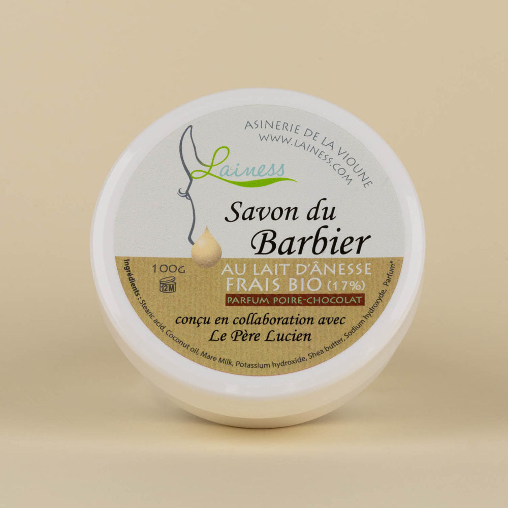Le_Pere_Lucien_Lainess_Poire_Chocolat_Rasierseife_Bio_Stutenmilch_Frankreich