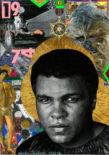 André Boitard Muhammad Ali Collage Original Artwork A4