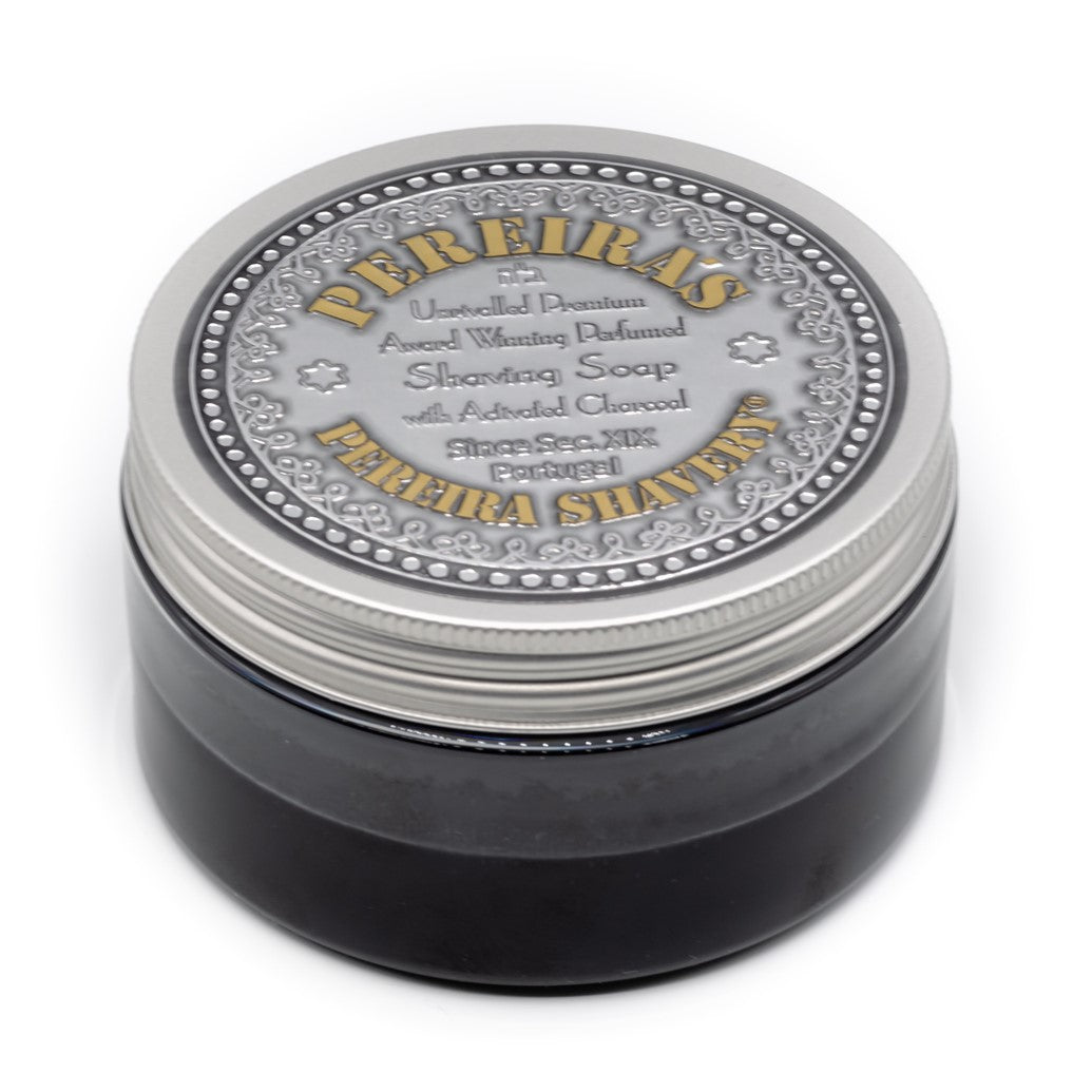 Pereira-Shavery-Activated-Charcoal-Rasierseife-Water-Blossom