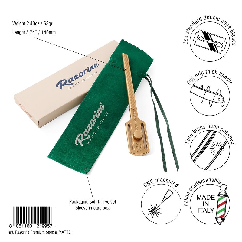 Razorine_Razor_Premium_Special_Brass_Matte_Italy