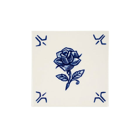 Royal_Delft_Henk_Schiffmacher_Rose_Fliese_Kachel_Royal_Blue_Tattoo_Porcelain