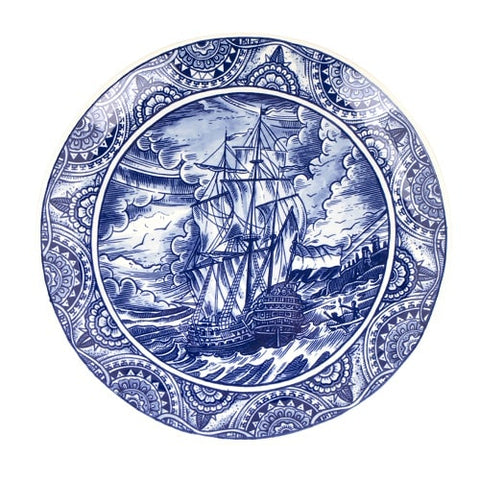 Royal_Delft_Henk_Schiffmacher_Teller_Easter_Island_Royal_Blue_Tattoo_Porcelain