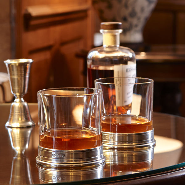 Cosi Tabellini Luxus Whisky Tumbler Kristallglas Hartzinn Handmade Italy